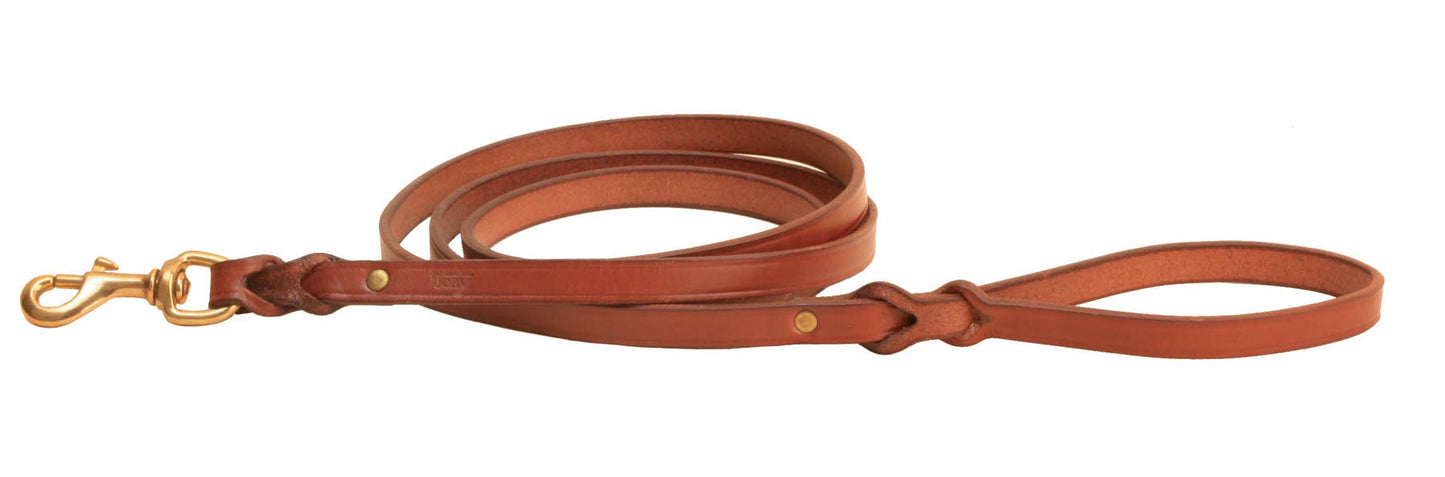 Tory Leather Oakbark Creased Leash With A Split Twist
